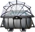 Bazén s krytom a pieskovou filtráciou Black Leather pool Exit Toys oceľová konštrukcia 400*200*100 cm čierny od 6 rokov