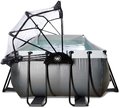 Bazén s krytom a pieskovou filtráciou Black Leather pool Exit Toys oceľová konštrukcia 400*200*100 cm čierny od 6 rokov