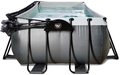 Bazén s krytom a pieskovou filtráciou Black Leather pool Exit Toys oceľová konštrukcia 400*200*100 cm čierny od 6 rokov