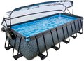 Bazén s krytom a pieskovou filtráciou Stone pool Exit Toys oceľová konštrukcia 540*250*100 cm šedý od 6 rokov