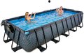 Bazén s krytom a pieskovou filtráciou Stone pool Exit Toys oceľová konštrukcia 540*250*100 cm šedý od 6 rokov