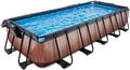 Bazén s krytom a pieskovou filtráciou Wood pool Exit Toys oceľová konštrukcia 540*250*100 cm hnedý od 6 rokov
