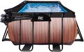 Bazén s krytom a pieskovou filtráciou Wood pool Exit Toys oceľová konštrukcia 540*250*100 cm hnedý od 6 rokov