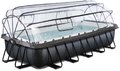 Bazén s krytom a pieskovou filtráciou Black Leather pool Exit Toys oceľová konštrukcia 540*250*100 cm čierny od 6 rokov