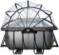 Bazén s krytom a pieskovou filtráciou Black Leather pool Exit Toys oceľová konštrukcia 540*250*100 cm čierny od 6 rokov