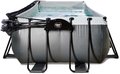 Bazén s krytom a pieskovou filtráciou Black Leather pool Exit Toys oceľová konštrukcia 540*250*100 cm čierny od 6 rokov