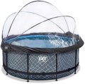 Bazén s krytom a pieskovou filtráciou Stone pool Exit Toys kruhový oceľová konštrukcia 360*122 cm šedý od 6 rokov