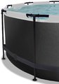 Bazén s krytom a pieskovou filtráciou Black Leather pool Exit Toys kruhový oceľová konštrukcia 360*122 cm čierny od 6 rokov