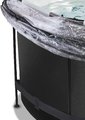 Bazén s krytom a pieskovou filtráciou Black Leather pool Exit Toys kruhový oceľová konštrukcia 360*122 cm čierny od 6 rokov