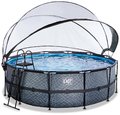 Bazén s krytom a pieskovou filtráciou Stone pool Exit Toys kruhový oceľová konštrukcia 427*122 cm šedý od 6 rokov