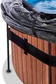 Bazén s krytom a pieskovou filtráciou Wood pool Exit Toys kruhový oceľová konštrukcia 427*122 cm hnedý od 6 rokov