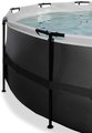 Bazén s krytom a pieskovou filtráciou Black Leather pool Exit Toys kruhový oceľová konštrukcia 427*122 cm čierny od 6 rokov