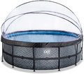 Bazén s krytom a pieskovou filtráciou Stone pool Exit Toys kruhový oceľová konštrukcia 450*122 cm šedý od 6 rokov