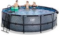 Bazén s krytom a pieskovou filtráciou Stone pool Exit Toys kruhový oceľová konštrukcia 450*122 cm šedý od 6 rokov