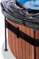 Bazén s krytom a pieskovou filtráciou Wood pool Exit Toys kruhový oceľová konštrukcia 488*122 cm hnedý od 6 rokov