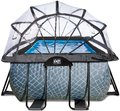 Bazén s krytom a pieskovou filtráciou Stone pool Exit Toys oceľová konštrukcia 400*200*122 cm šedý od 6 rokov