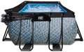 Bazén s krytom a pieskovou filtráciou Stone pool Exit Toys oceľová konštrukcia 400*200*122 cm šedý od 6 rokov
