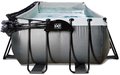 Bazén s krytom a pieskovou filtráciou Black Leather pool Exit Toys oceľová konštrukcia 400*200*122 cm čierny od 6 rokov
