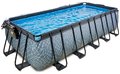 Bazén s krytom a pieskovou filtráciou Stone pool Exit Toys oceľová konštrukcia 540*250*122 cm šedý od 6 rokov