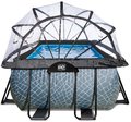 Bazén s krytom a pieskovou filtráciou Stone pool Exit Toys oceľová konštrukcia 540*250*122 cm šedý od 6 rokov