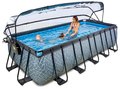 Bazén s krytom a pieskovou filtráciou Stone pool Exit Toys oceľová konštrukcia 540*250*122 cm šedý od 6 rokov