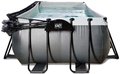 Bazén s krytom a pieskovou filtráciou Black Leather pool Exit Toys oceľová konštrukcia 540*250*122 cm čierny od 6 rokov