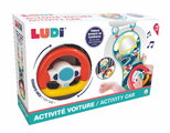 Hrací pultík do auta s volantom Car Activity Ludi s aktivitami na zavesenie od 18 mes