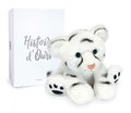 Plyšový snežný tiger Baby White Tiger Histoire d’ Ours v darčekovom balení biely 18 cm od 0 mes