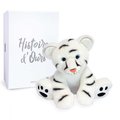 Plyšový snežný tiger White Baby Tiger Histoire d’ Ours v darčekovom balení biely 25 cm od 0 mes