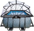 Bazén s krytom pieskovou filtráciou a tepelným čerpadlom Stone pool Exit Toys oceľová konštrukcia 400*200*100 cm šedý od 6 rokov