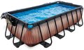 Bazén s krytom pieskovou filtráciou a tepelným čerpadlom Wood pool Exit Toys oceľová konštrukcia 400*200*100 cm hnedý od 6 rokov