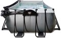 Bazén s krytom pieskovou filtráciou a tepelným čerpadlom Black Leather pool Exit Toys oceľová konštrukcia 400*200*100 cm čierny od 6 rokov