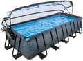 Bazén s krytom pieskovou filtráciou a tepelným čerpadlom Stone pool Exit Toys oceľová konštrukcia 540*250*100 cm šedý od 6 rokov