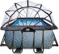 Bazén s krytom pieskovou filtráciou a tepelným čerpadlom Stone pool Exit Toys oceľová konštrukcia 540*250*100 cm šedý od 6 rokov
