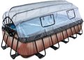 Bazén s krytom pieskovou filtráciou a tepelným čerpadlom Wood pool Exit Toys oceľová konštrukcia 540*250*100 cm hnedý od 6 rokov