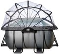 Bazén s krytom pieskovou filtráciou a tepelným čerpadlom Black Leather pool Exit Toys oceľová konštrukcia 540*250*100 cm čierny od 6 rokov