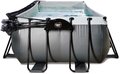 Bazén s krytom pieskovou filtráciou a tepelným čerpadlom Black Leather pool Exit Toys oceľová konštrukcia 540*250*100 cm čierny od 6 rokov