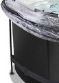 Bazén s krytom pieskovou filtráciou a tepelným čerpadlom Black Leather pool Exit Toys kruhový oceľová konštrukcia 360*122 cm čierny od 6 rokov