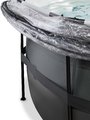 Bazén s krytom pieskovou filtráciou a tepelným čerpadlom Black Leather pool Exit Toys kruhový oceľová konštrukcia 488*122 cm čierny od 6 rokov