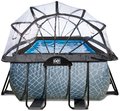 Bazén s krytom pieskovou filtráciou a tepelným čerpadlom Stone pool Exit Toys oceľová konštrukcia 400*200*122 cm šedý od 6 rokov