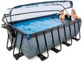 Bazén s krytom pieskovou filtráciou a tepelným čerpadlom Stone pool Exit Toys oceľová konštrukcia 400*200*122 cm šedý od 6 rokov