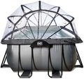 Bazén s krytom pieskovou filtráciou a tepelným čerpadlom Black Leather pool Exit Toys oceľová konštrukcia 400*200*122 cm čierny od 6 rokov