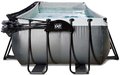 Bazén s krytom pieskovou filtráciou a tepelným čerpadlom Black Leather pool Exit Toys oceľová konštrukcia 400*200*122 cm čierny od 6 rokov