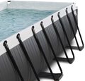 Bazén s krytom pieskovou filtráciou a tepelným čerpadlom Black Leather pool Exit Toys oceľová konštrukcia 400*200*122 cm čierny od 6 rokov