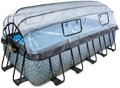 Bazén s krytom pieskovou filtráciou a tepelným čerpadlom Stone pool Exit Toys oceľová konštrukcia 540*250*122 cm šedý od 6 rokov