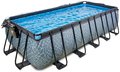 Bazén s krytom pieskovou filtráciou a tepelným čerpadlom Stone pool Exit Toys oceľová konštrukcia 540*250*122 cm šedý od 6 rokov