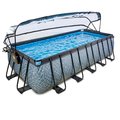 Bazén s krytom pieskovou filtráciou a tepelným čerpadlom Stone pool Exit Toys oceľová konštrukcia 540*250*122 cm šedý od 6 rokov
