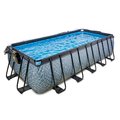 Bazén s krytom pieskovou filtráciou a tepelným čerpadlom Stone pool Exit Toys oceľová konštrukcia 540*250*122 cm šedý od 6 rokov