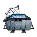 Bazén s krytom pieskovou filtráciou a tepelným čerpadlom Stone pool Exit Toys oceľová konštrukcia 540*250*122 cm šedý od 6 rokov