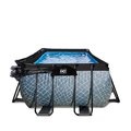 Bazén s krytom pieskovou filtráciou a tepelným čerpadlom Stone pool Exit Toys oceľová konštrukcia 540*250*122 cm šedý od 6 rokov